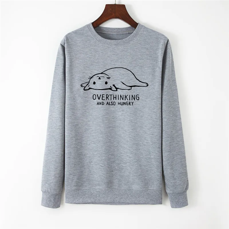 

Lovely Cat Print Women Hoodie Long Sleeve Pullover Women's Sweatshirt Autumn Women Hoodies O-NECK Women Clothes Top