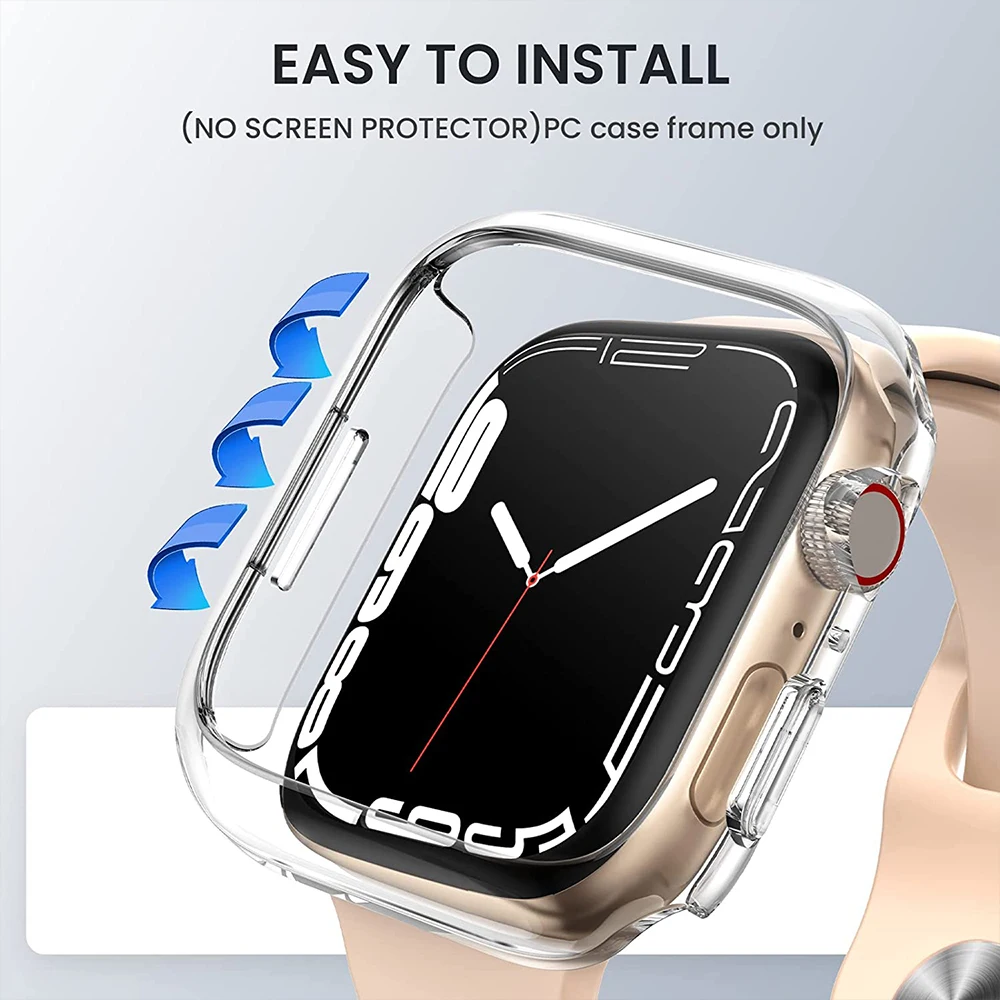 Cover for Apple Watch  45mm 41mm  44mm  40mm 42mm 38mm Shock-Proof Resist Bumper Protective Case for iWatch SE 7 6 5 4 3 2 1