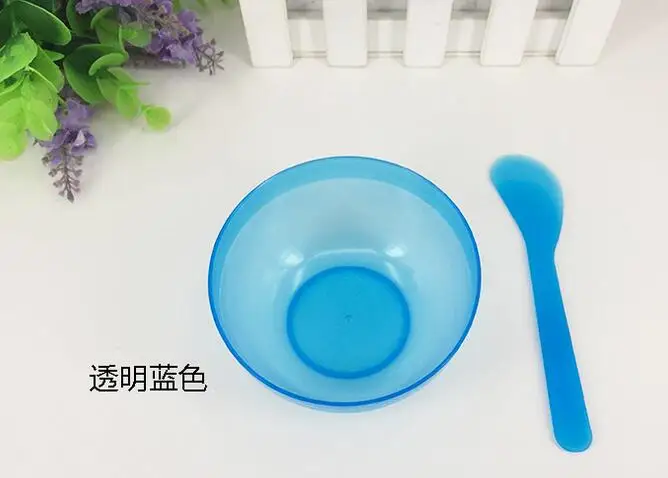 Макияж Красота DIY миска для масок для лица ложка Палочка Набор инструментов домашний - Цвет: Blue