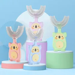 1Pcs 2-12Y Baby Toothbrush Children Teeth Oral Care Cleaning Brush Soft Food Grade Silicone Teethers Baby Toothbrush