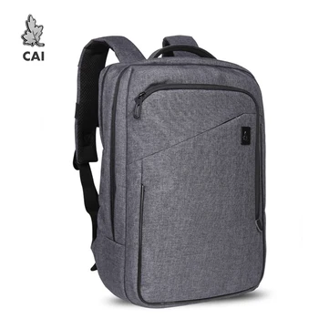 

CAI Double-Layers School Bag Couple Backpack Collage Casual Laptop Men Business Travel Preppy Style Book Bags Waterproof Vintage