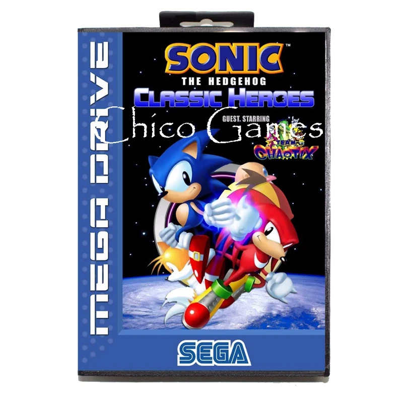 Sega MD игровая карта Соник Ежик классические герои ЕС чехол для MegaDrive консоль 16 бит