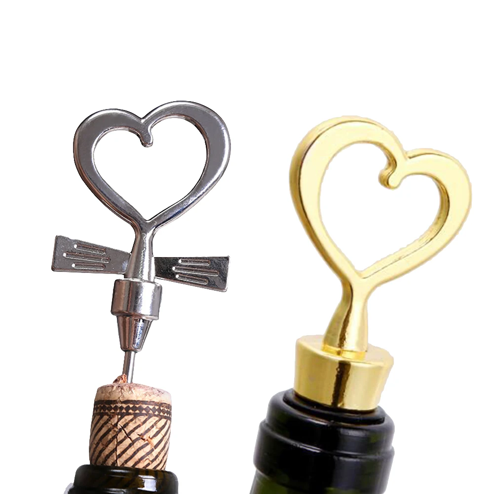 

2 Pcs Bar Tools Wine Bottle Stopper Heart Shaped Red Wine Bottle Stopper Twist Wedding Favor Gifts 2020 New Mar7