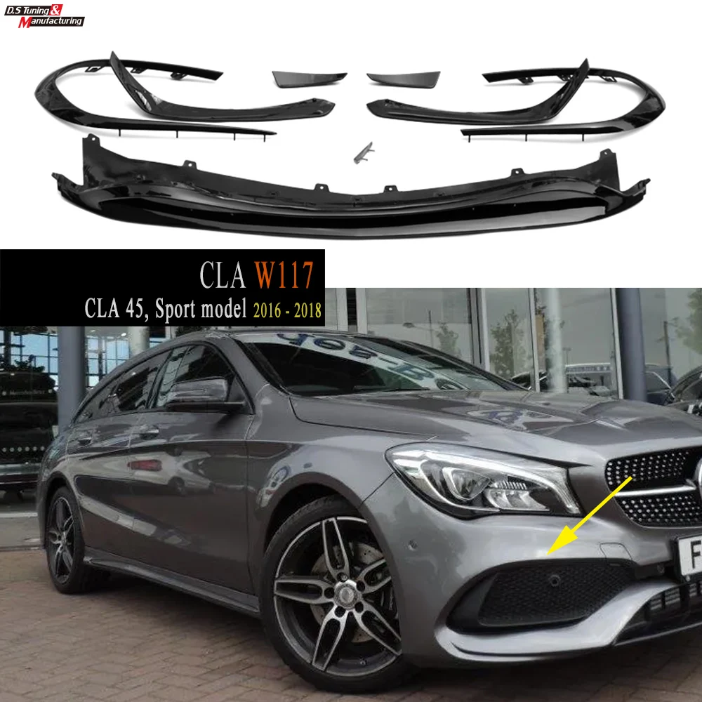 Передний бампер разделитель губ для Mercedes CLA C117 X117 CLA45 45 спортивные модели (2016 - 2018)