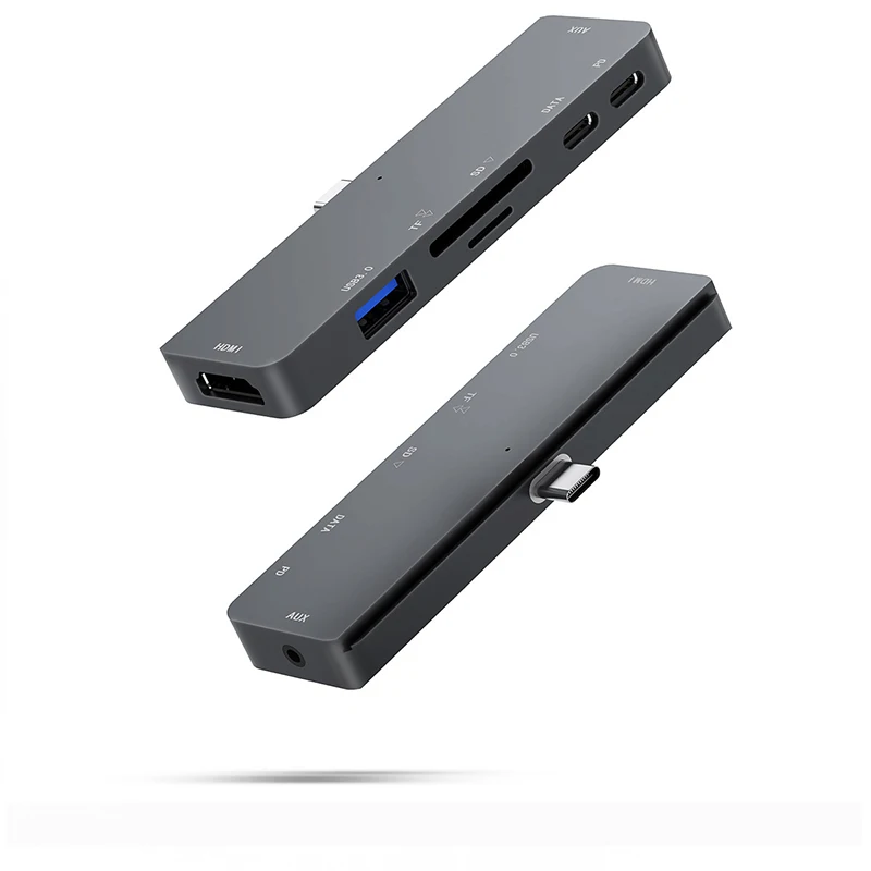 USB C концентратор Мульти USB 3,0 концентратор с USB 3,0 2,0 с Sd Tf слот для карт с Aux портом 7 в 1 USB док-станция для Macbook