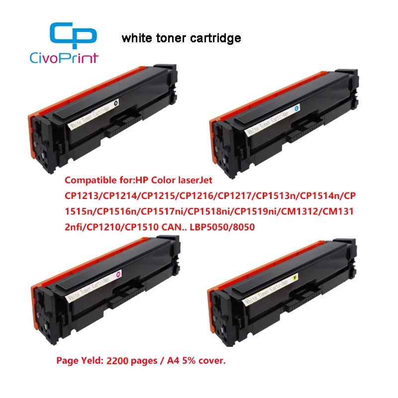 Civoprint 125A CB540A white Toner Cartridge Compatible For HP Color LaserJet CP1210 1213 1214 1214N CP1215 1216 1217 1312 1510