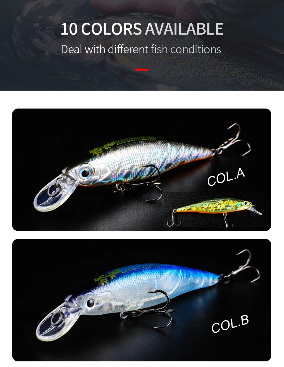 BEARKING Neue Ankunft 80mm 10g Minnow Ruckende Köder Für Angeln Bass Hecht Wobbler Karpfen Angeln Lockt Künstliche köder Tackles – Detail 11