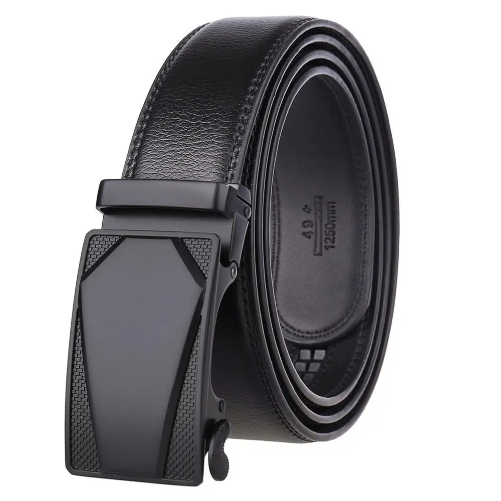 

2019 New Luxury Man Belt Automatic Buckle Genuine Leather Black Belts For Men Designer Male Belts Waist Strap 3.5cm