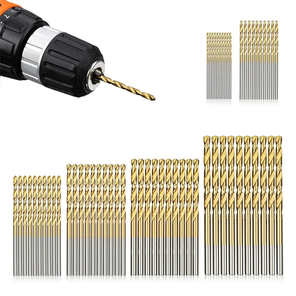 

60pcs 1/1.5/2/2.5/3/3.5mm HSS Titanium Coated Twist Drill Bits Set Tools Straight Shank Drill Bit Set Woodworking Drilling Tools