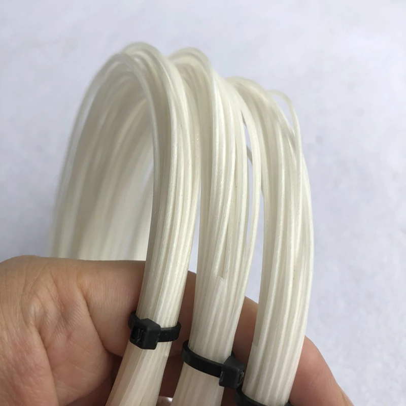 1 pc 12M White color tennis string soft feeling 1.30mm tennis rackets string elastic training durable