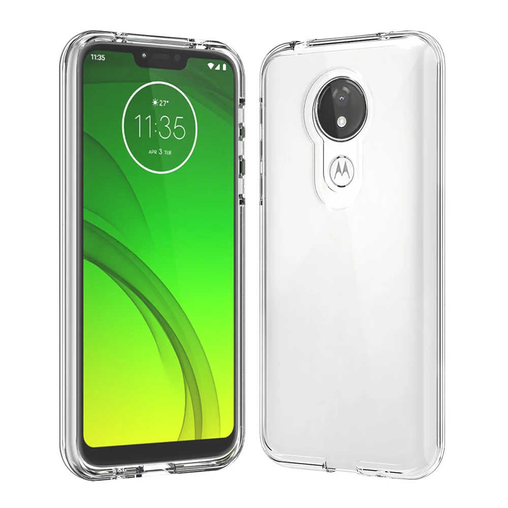 For Motorola Moto X5 Case Transparent Soft TPU Hard PC 2 in 1 Phone Bumper For 1