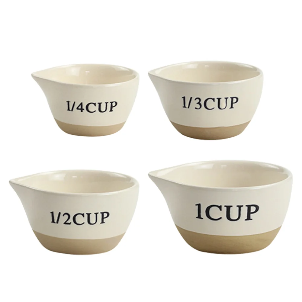 4Pcs Eggs Mixing Ceramic Bowls Measuring Baking for Home Kitchen | Дом и сад