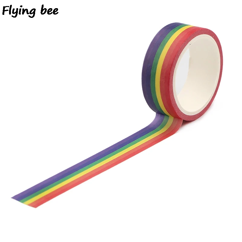 Flyingbee 15 мм X 5 м гомосексуальные любовь васи лента бумага DIY планировщик Маскировочная лента гей клей наклейки с лентами декоративные ленты X0497