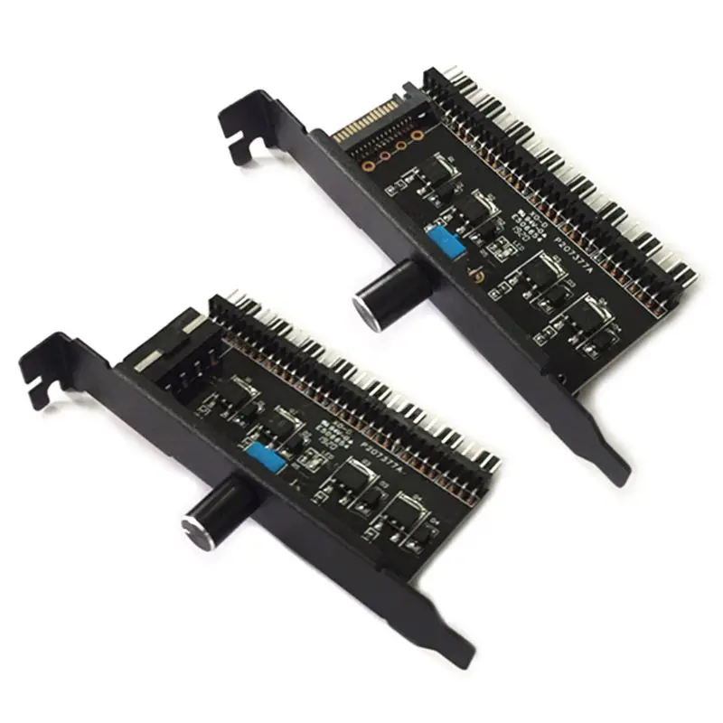 

PC 8 Channels Fan Hub Cooling Fan Speed Controller for CPU Case HDD VGA PWM Fan PCI Bracket Power By 12V SATA/4Pin Fan Control