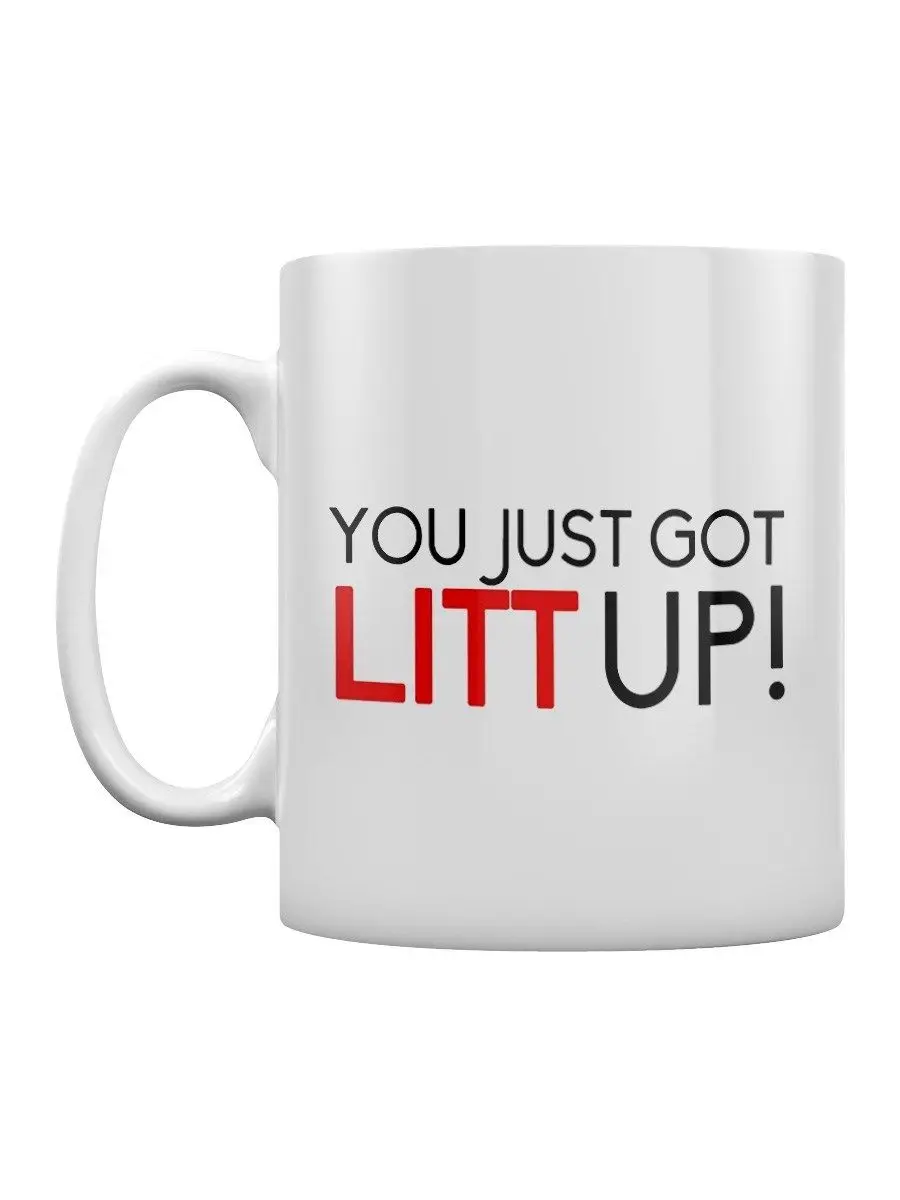 

You Just Got Litt Up White Mug with Stirring Spoon