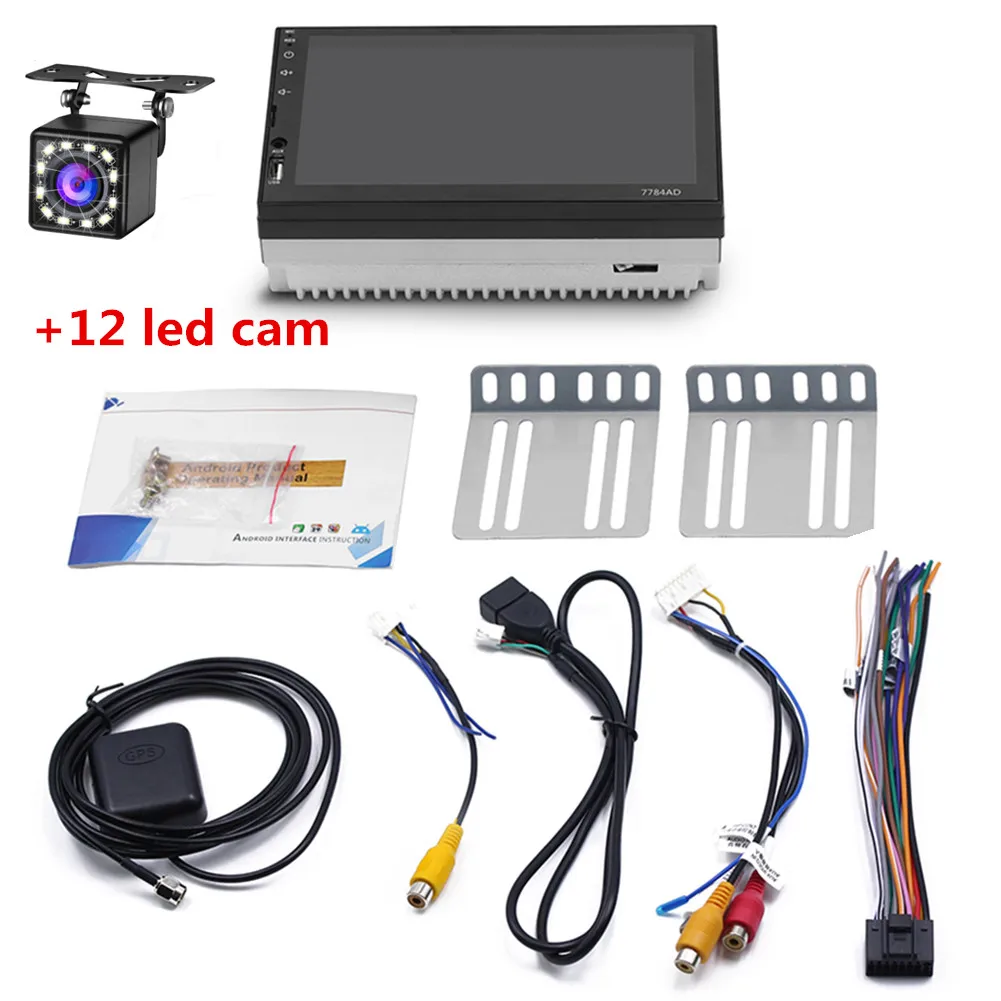 mp5-12 led cam " 2 DIN Android 7,1 Авторадио BT gps Navi Стерео MP5 плеер радио wifi FM AM+ карта - Цвет: mp5-12 led cam