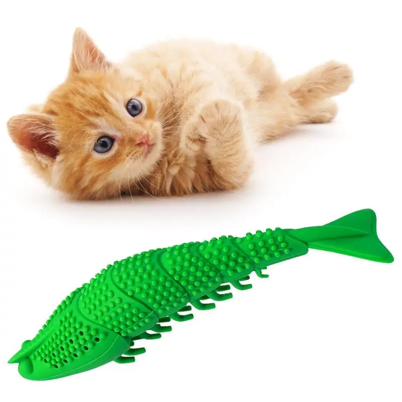 Hot Pet Cat Toy Shrimp Shape Cat Toothbrush Teething Toy With Catnip Pet Toys Shrimp Bite Clean Tooth Pets Cleaning Supplies