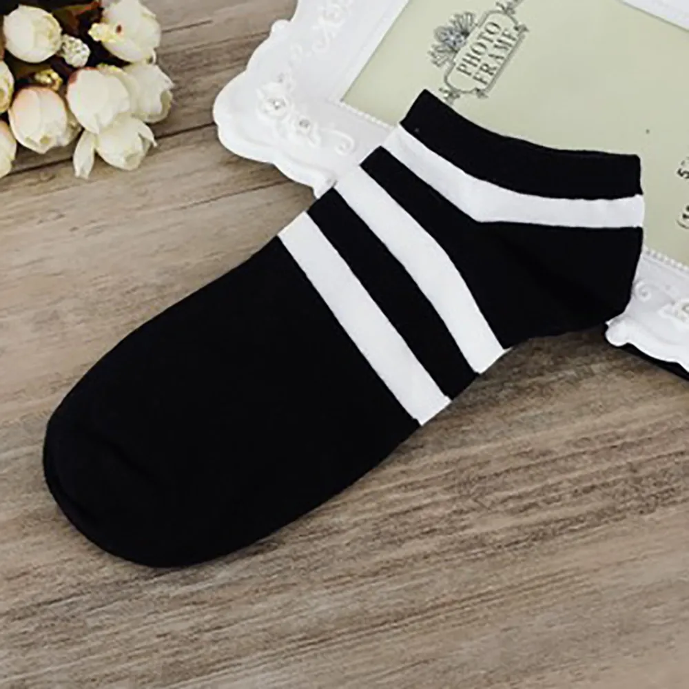 5Pcs/Pack Casual Comfortable Stripe Cotton Sock Slippers Short Ankle Socks Unisex casual Stripe soft Women Men Sock