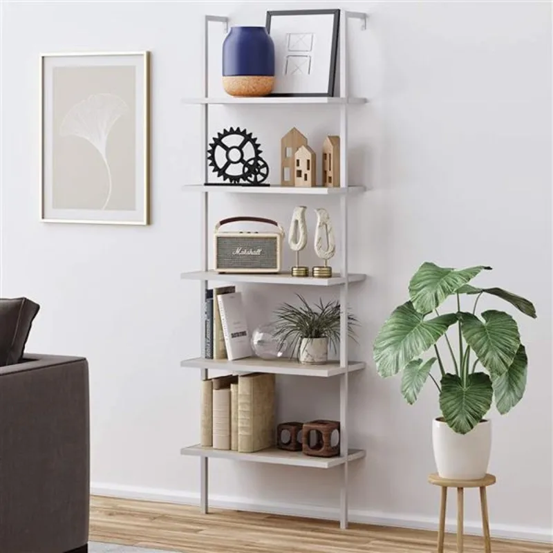 Tripla ampia libreria a 5 ripiani Etagere grande libreria aperta scaffale  stile industriale Vintage scaffale in legno e metallo grigio [US-W] -  AliExpress