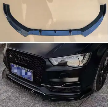 

ABS PAINT CARBON FIBER FRONT BUMPER SPOILER LIP SPLITTERS WIND KNFE COVER For AUDI A3 S3 Sline Sedan 2014 2015 2016