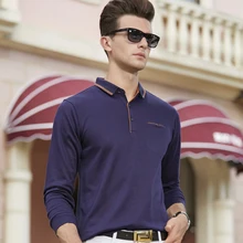 Для мужчин Поло рубашка Для мужчин с длинным рукавом однотонные футболки-поло Camisa Повседневное бренд Бизнес футболки-поло Новые поступления Для Мужчин's футболки 8876