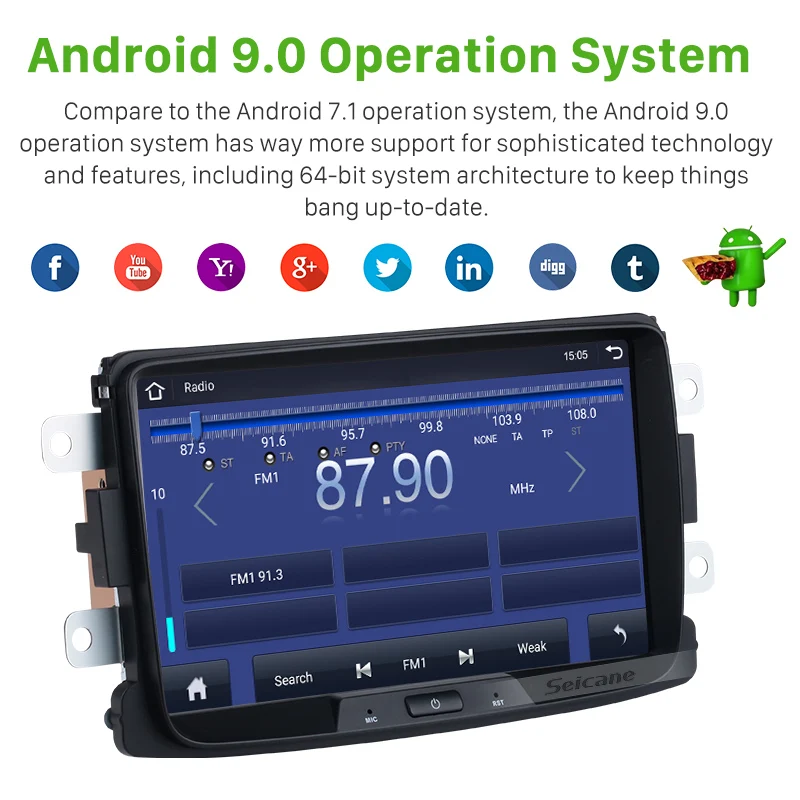 Seicane 8 &quotAndroid 9 0 ядерный ОЗУ 2 Гб DSP автомобильное радио GPS навигация для Renault