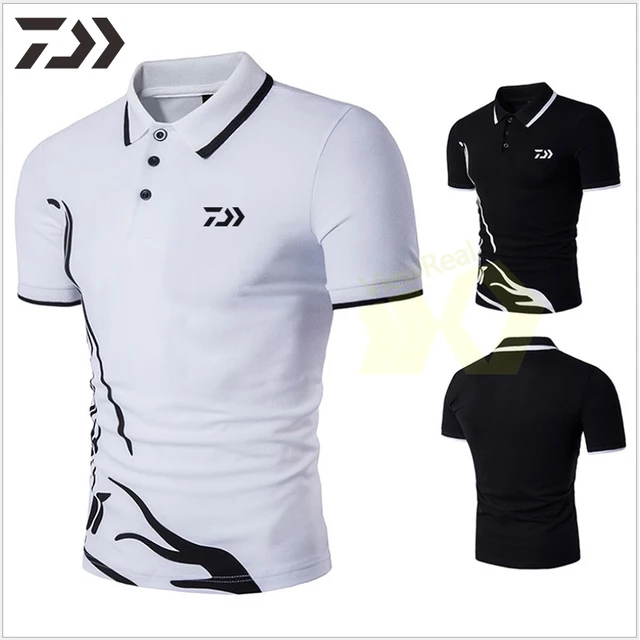 US $14.50 Daiwa Summer Short Sleeve Tshirts Polo Top Breathable Fishing Shirt Men Fishing Clothing Cotton Sp