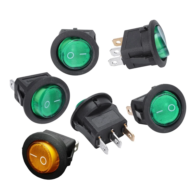 10 шт 12V 16A светодиодный биполярный кулисный переключатель включения/OFF SPST переключатель для Авто Мото лодка-5 шт. Зеленый& 5 шт. желтый