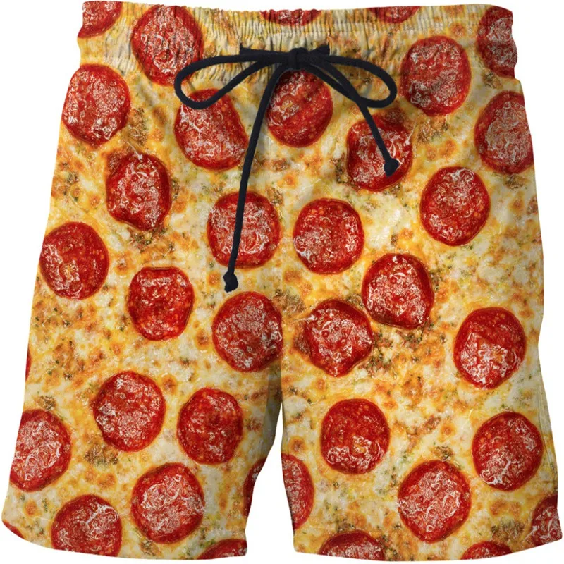 New sausage party food all print men's shorts neutral street style Elastic Waist Shorts summer beach shorts
