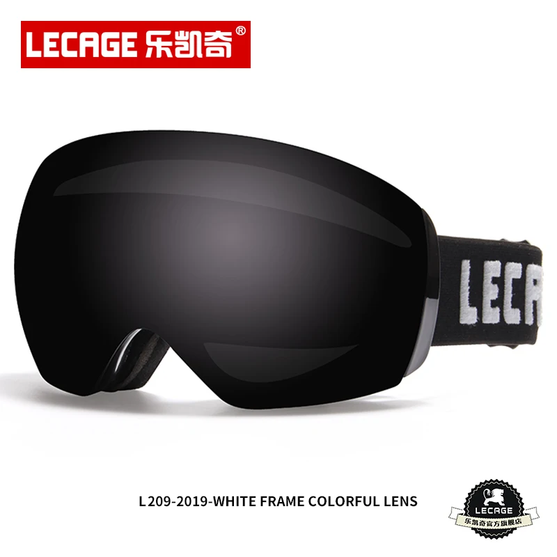 LECAGE Очки для снегохода лыжные очки для мужчин и женщин для сноуборда двухслойные большие Лыжные маски противотуманные большие сферические для взрослых защита uv400 L209