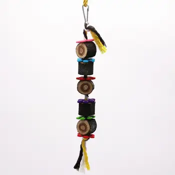

Wooden Bite Toy Hanging Blocks String Cage Decor for Pet Parrot 65g