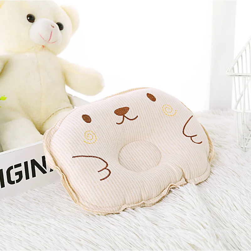 Newborn Pillow Color Cotton Round Pillow Baby Pillow Anti-Skeleton Shaped Pillow Cotton Baby Stripe Embroidered Shape Pillow