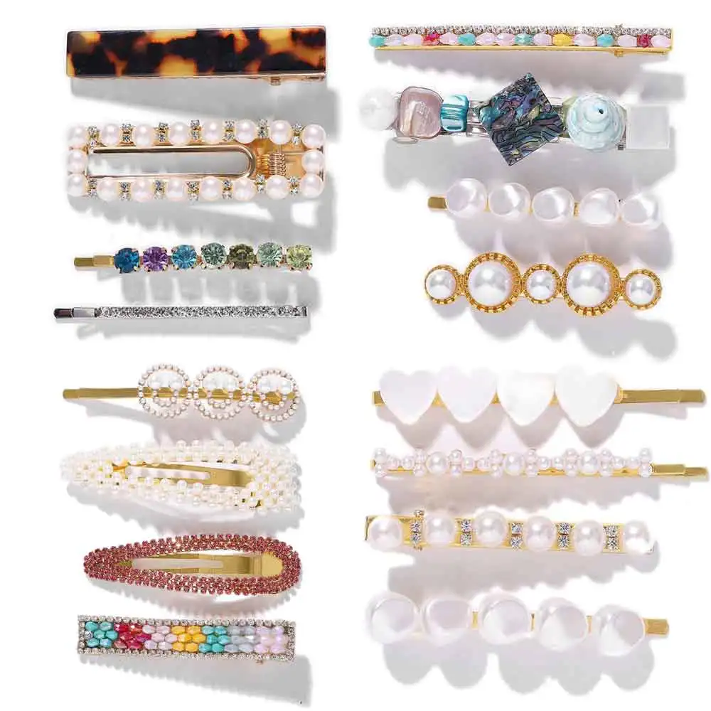 Best lady Trendy Hair Pins Sets For Women Wedding Korean Simulated Pearls Girls Party Bohemian Headwear Gifts Hair Accessories