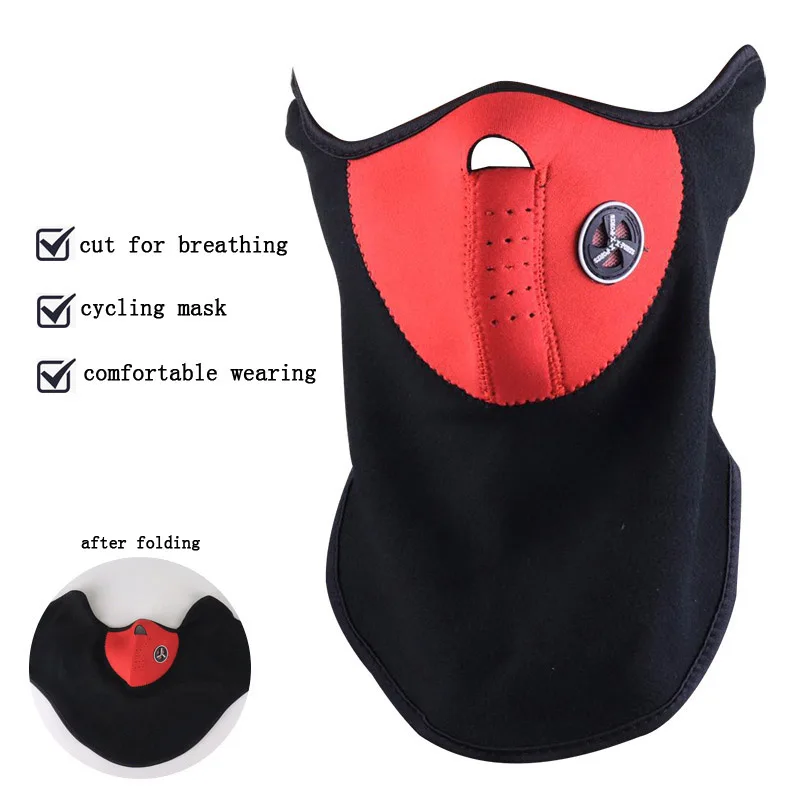 buy Windproof Cycling Masks Headband Winter Outdoor Riding Neck Warmer Bike Bicycle Riding Face Mask Head Scarf balaclava Bandana