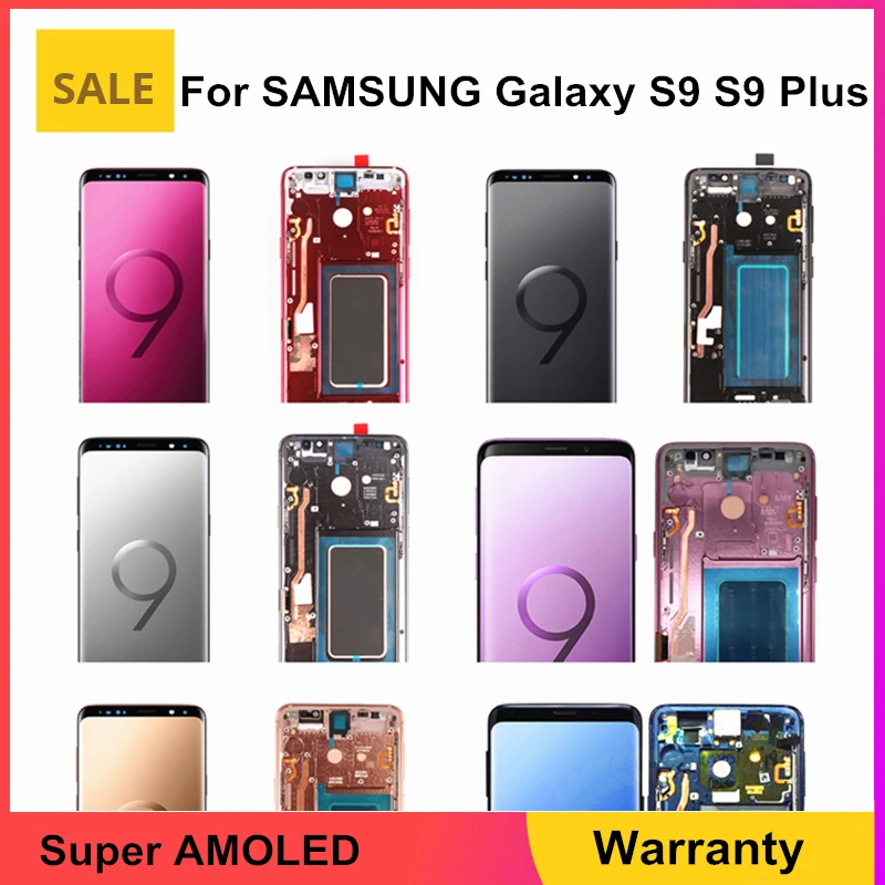 

OEM AMOLED For Samsung Galaxy S9 SM-G960F SM-G9600 LCD Display With Frame Touch Screen Digitizer Assembly S9 Plus SM-G965F G9650