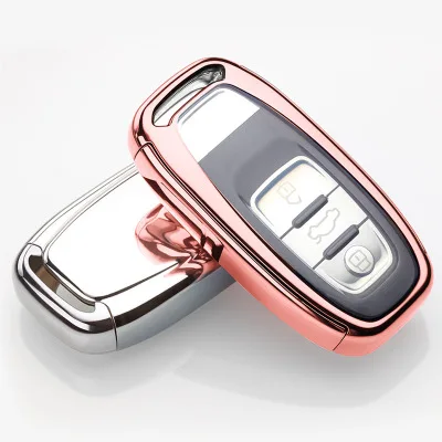 

TPU Car Key Cover Case For Audi A4 A5 A6 A7 A8 Q5 Smart Remote Car Key Case Completely wrapped keys protection keys car styling