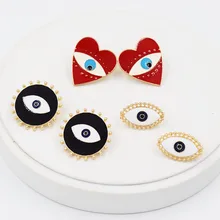 6 пара/лот модные ювелирные изделия металлическая Глянцевая глаз серьги