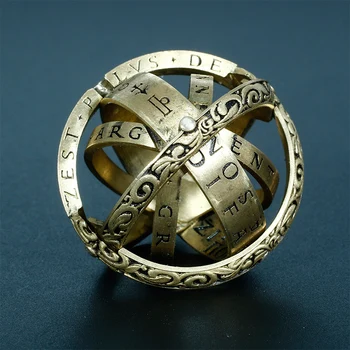 

Ancient Astronomical ball Universe Star German Globe Deformation Sterling Silver couple ring