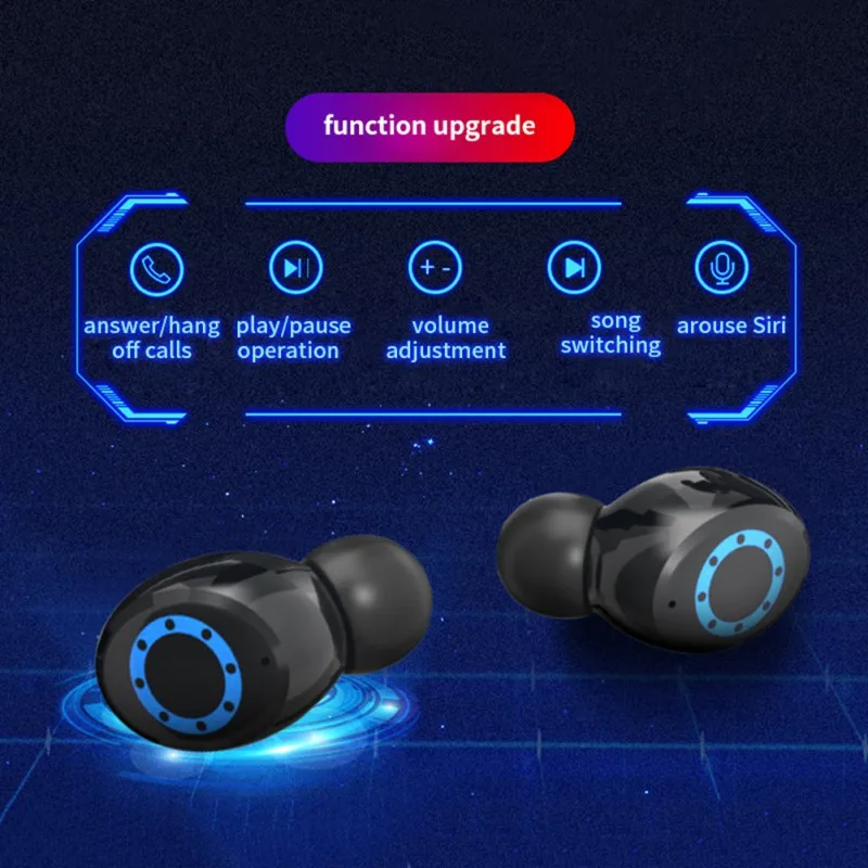 TWS беспроводные Bluetooth наушники сенсорное управление цифровой дисплей беспроводные наушники Bluetooth гарнитура с зарядным устройством