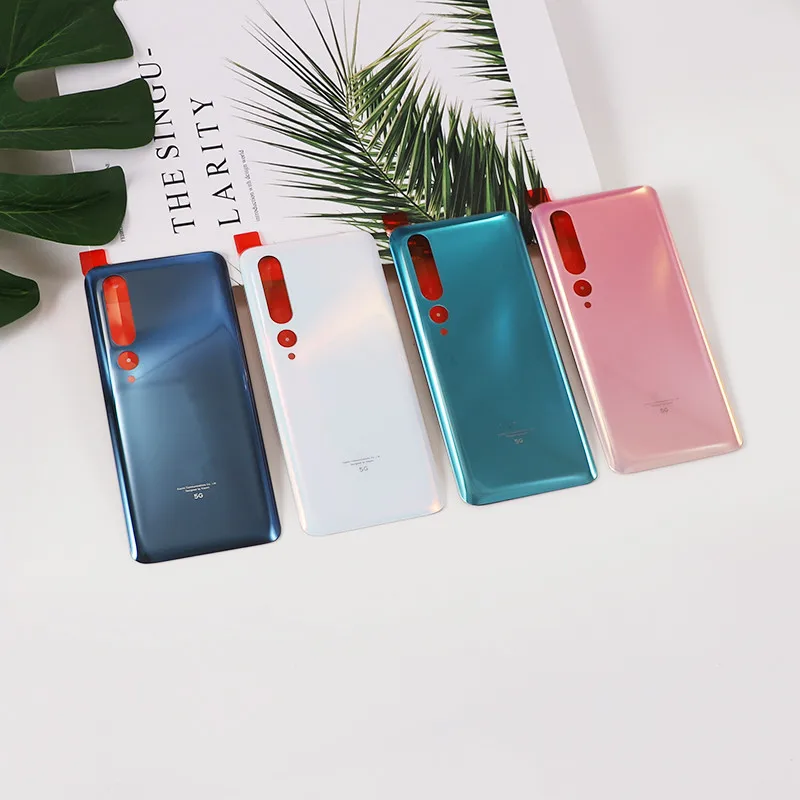 Крышка батарейного отсека для Xiaomi Mi 10 стеклянный с клеем | Мобильные телефоны и