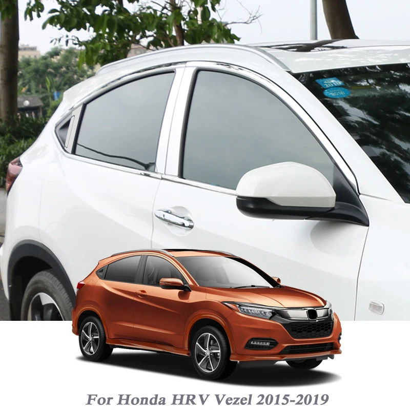 Автомобильный Стайлинг, наклейка на колонну для Honda HR-V VEZEL-, оконная накладка, внешняя отделка кузова, хромированный внешний аксессуар