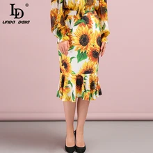 #Special Offers LD LINDA DELLA Fashion Summer Trumpet Mermaid Skirt Women's Sunflower Printed Ruffled High Waist Elegant Casual Holiday Skirt #Special Offers LD LINDA DELLA Fashion Summer Trumpet Mermaid Skirt Women's Sunflower Printed Ruffled High Waist Elegant Casual Holiday Skirt