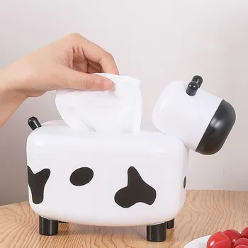 

Small Fresh Cow Stickers DIY Home Creative Magnetic Suction Toothpick Box Calf Tissue Box Desktop Universal Pumping Tray