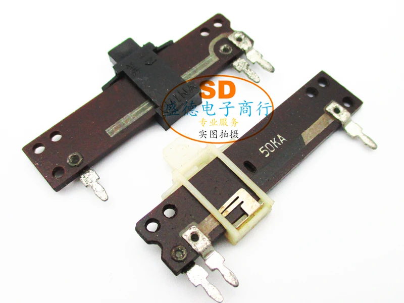 A50K 50KA прямой ввод одиночный Вертикальный 40 мм вал ручки 4 раздвижные Potentiometer 50PCS