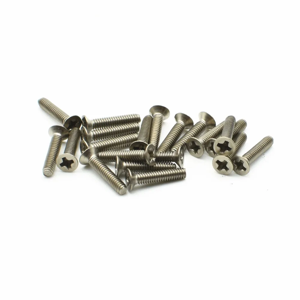 20 штук Micro точность Ti Болт M2 3-10mm titanium плоские винтики потайной крест Drive titanium винты Ti Застежка DIN965