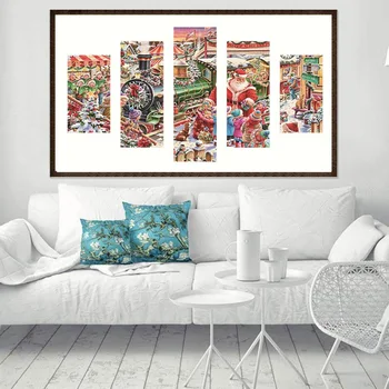 

DIY 5D Diamond Painting Christmas Cross Stitch Crafts Kit Splicing Home Living Room Decoration Diamond Paintings Christmas