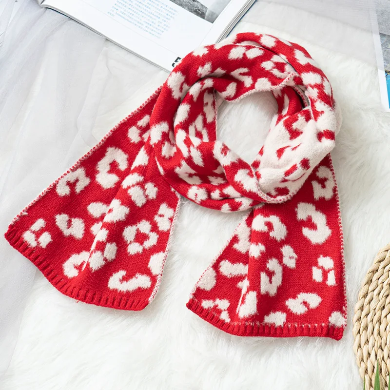 C(1pc scarf) Детский зимний теплый вязаный шарф для мальчиков и девочек, шапка, перчатки, Детские шарфы, однотонные вязаные шапки желтого и красного цвета - Цвет: C(1pc scarf)