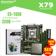 Atermiter X79 Turbo материнская плата LGA2011 ATX combos E5 1650 C2(4 шт. x 8 ГБ) 32 Гб 1600 МГц PC3 12800R PCI-E NVME M.2 SSD USB3.0