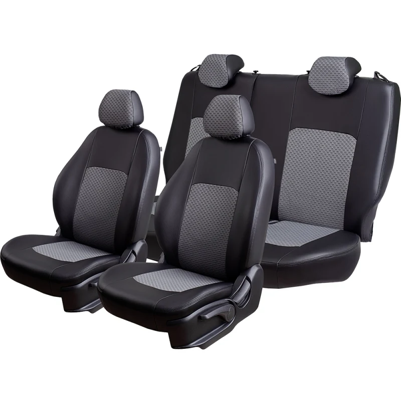 Datsun on-Do -1 07.2014-12.2019 Седан. РЗСиС60/40 3Г Турин Экокожа Жаккард Чёрный / Тропик |