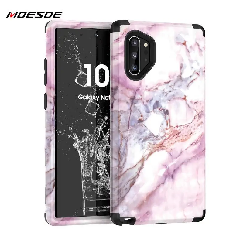 Противоударный бронированный чехол для телефона samsung Galaxy Note 10 Plus 9 S10 S9 Plus мраморный чехол Роскошный Гибридный 3 в 1 Жесткий Чехол для задней панели